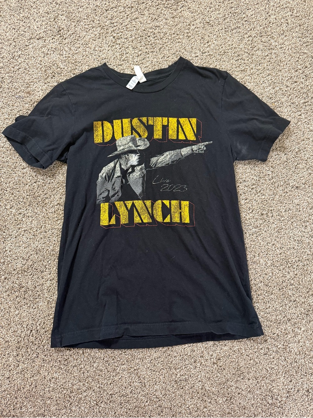 Hanes Black Dustin Lynch Graphic Tee with Yellow Print